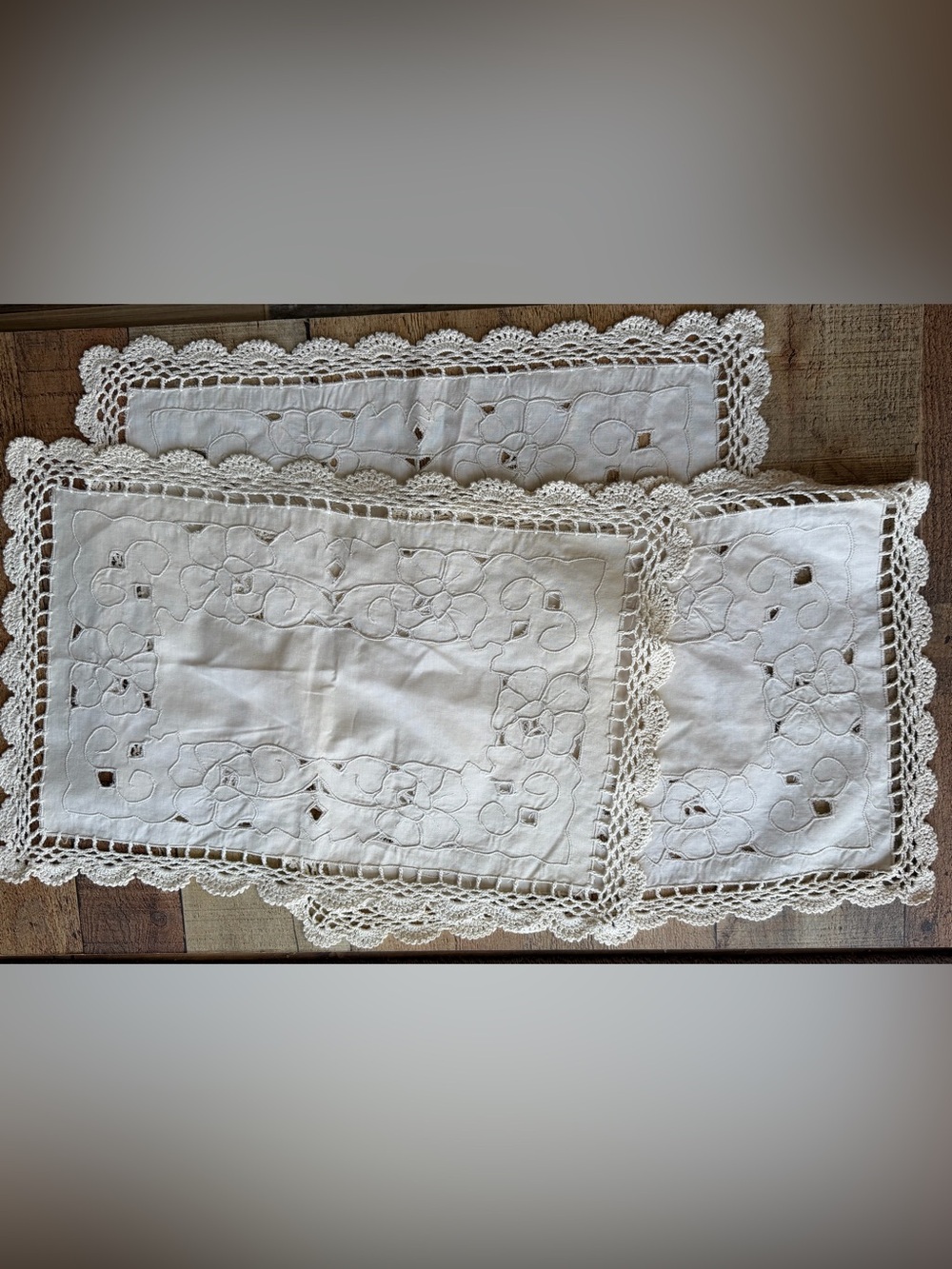 Madeira Crochet Ecru Set of 3 Dresser Scarves